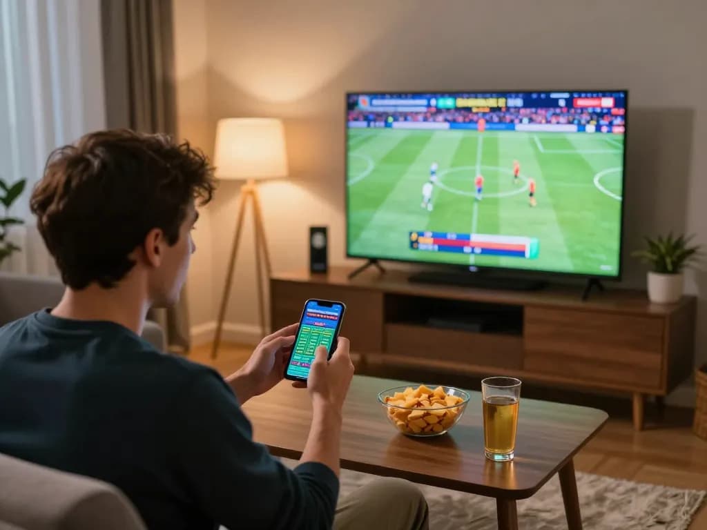 Engaging with bookmakers stranieri while placing bets on a smartphone during live sports.