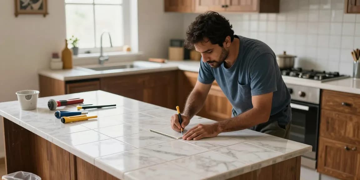 معلم سيراميك باكستاني محترف يقدم خدمات موثوقة لتركيب السيراميك في الكويت، مزود بمعدات متطورة.
