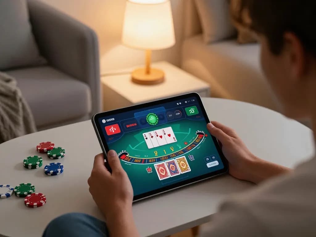 Engaging in alexis77 login while playing live dealer games on a tablet in a cozy home setup