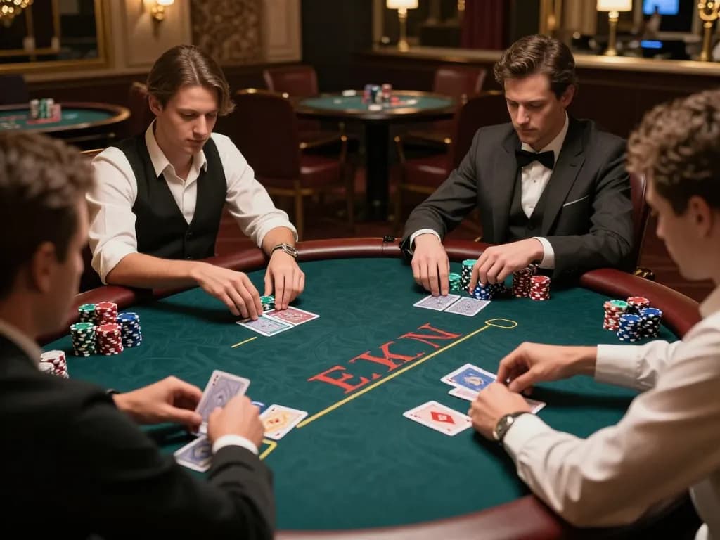 sunwinapk poker table scene with players engaged and rich ambient lighting