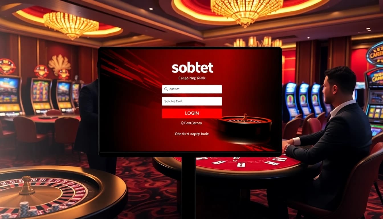Exciting sbobet login access at a luxurious casino table with chips and cards.