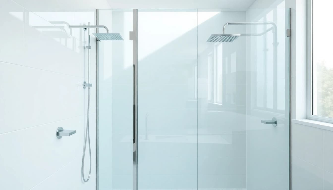 View of elegant showers Australia with modern fixtures and bright ambiance in stylish bathroom.