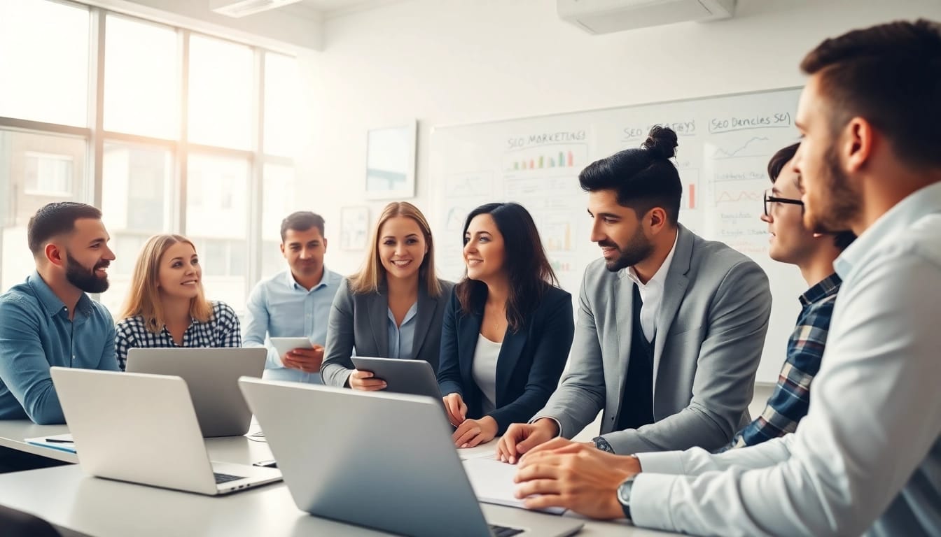 SEO Agentur Teamdiskussion zur Optimierung von Online-Strategien.