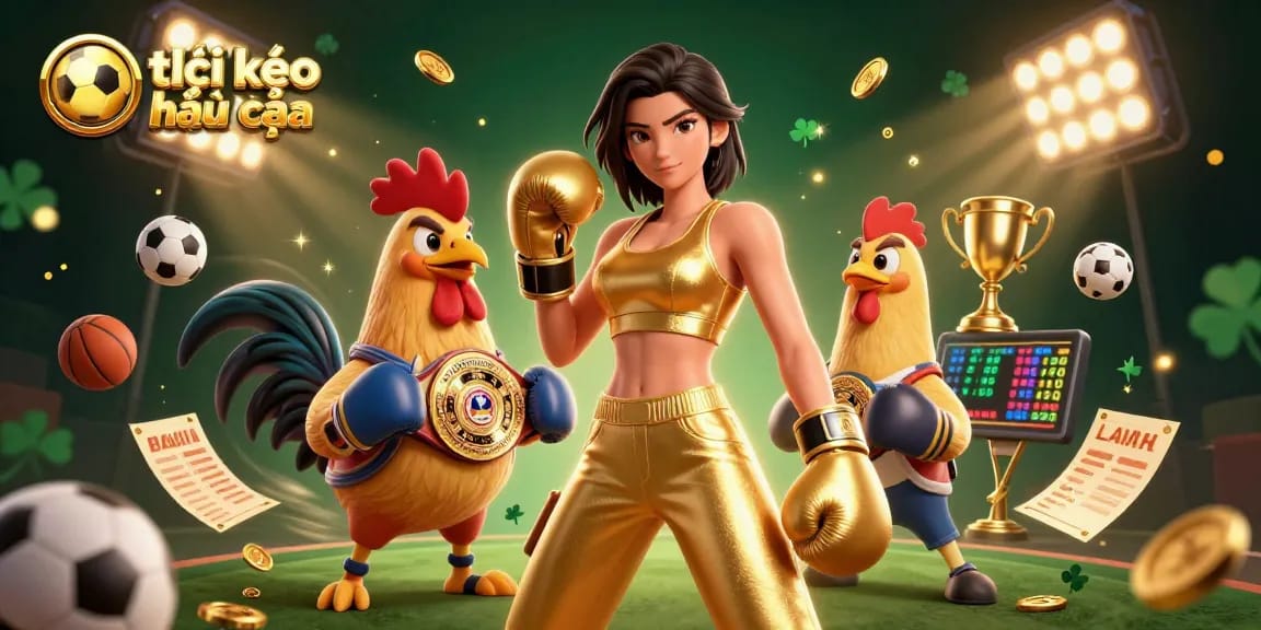Tỷ lệ kèo nhà cái illustration showing a competitive sports betting scene with dynamic elements.