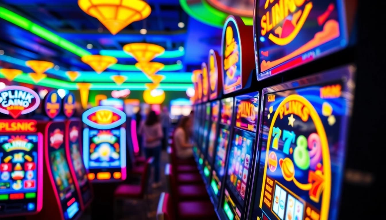 Memenangkan hadiah menarik di plink slot dengan mesin slot yang cerah dan berwarna-warni.