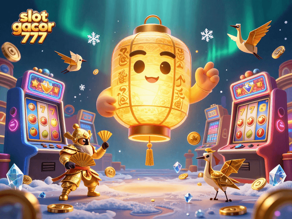 Engage in slot gacor 777 gaming action with vibrant characters and glowing slot machines in a colorful casino.
