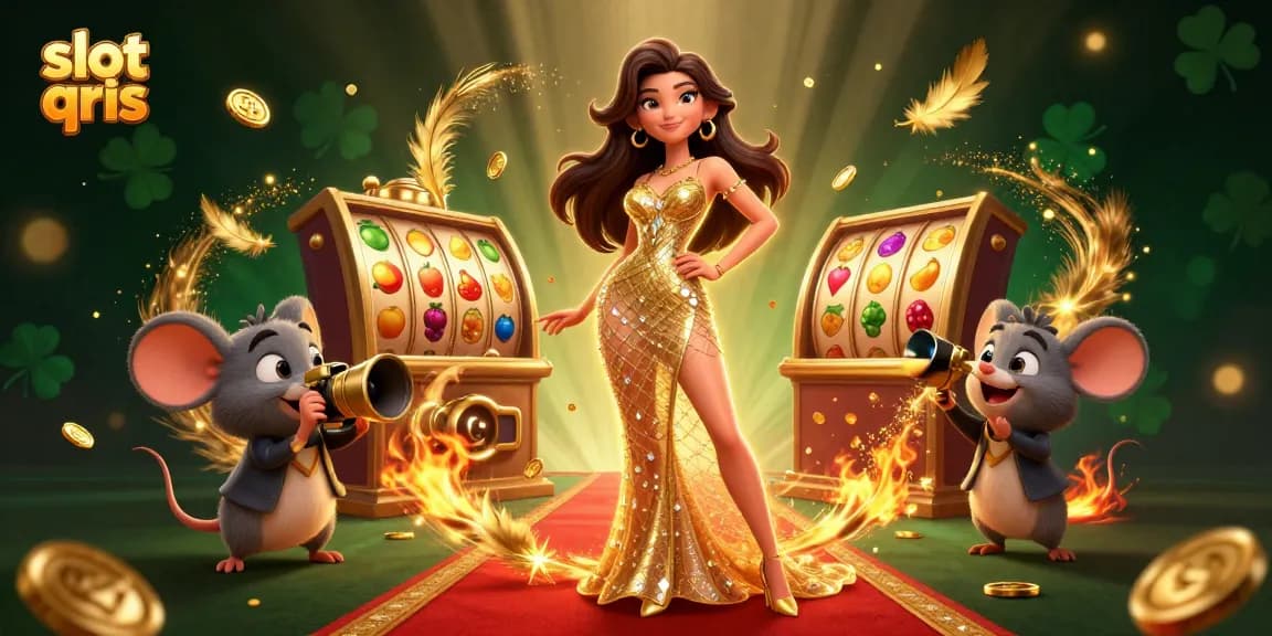Engage with slot qris for thrilling wins and shiny jackpots in this vivid casino scene.