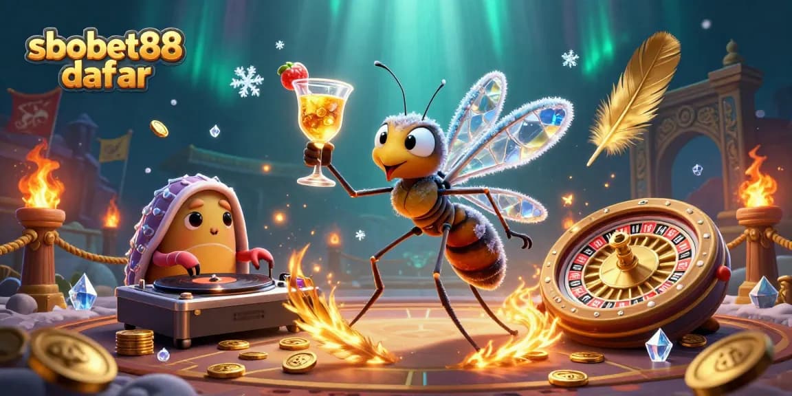 Engage with sbobet88 daftar for exciting casino action with a vibrant digital illustration.
