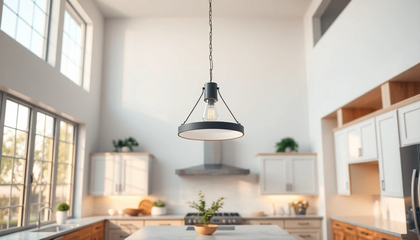 Enhance your space with elegant island lighting that brightens your kitchen and dining area.
