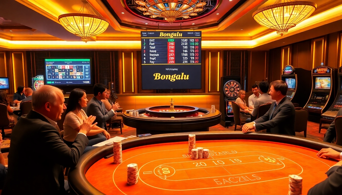 Bongdalu enhances your betting experience with live scores at a vibrant casino table.