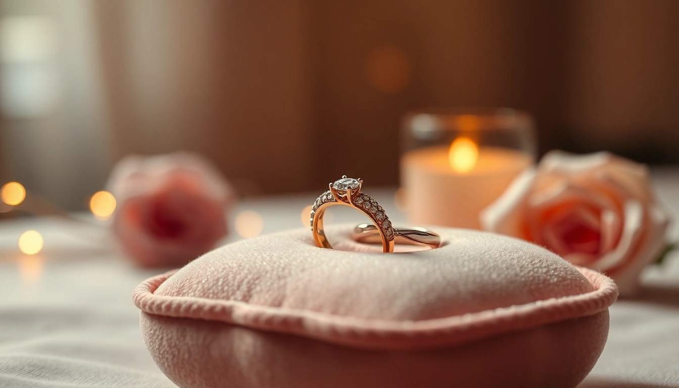 Admire stunning wedding rings that symbolize love and commitment displayed elegantly.