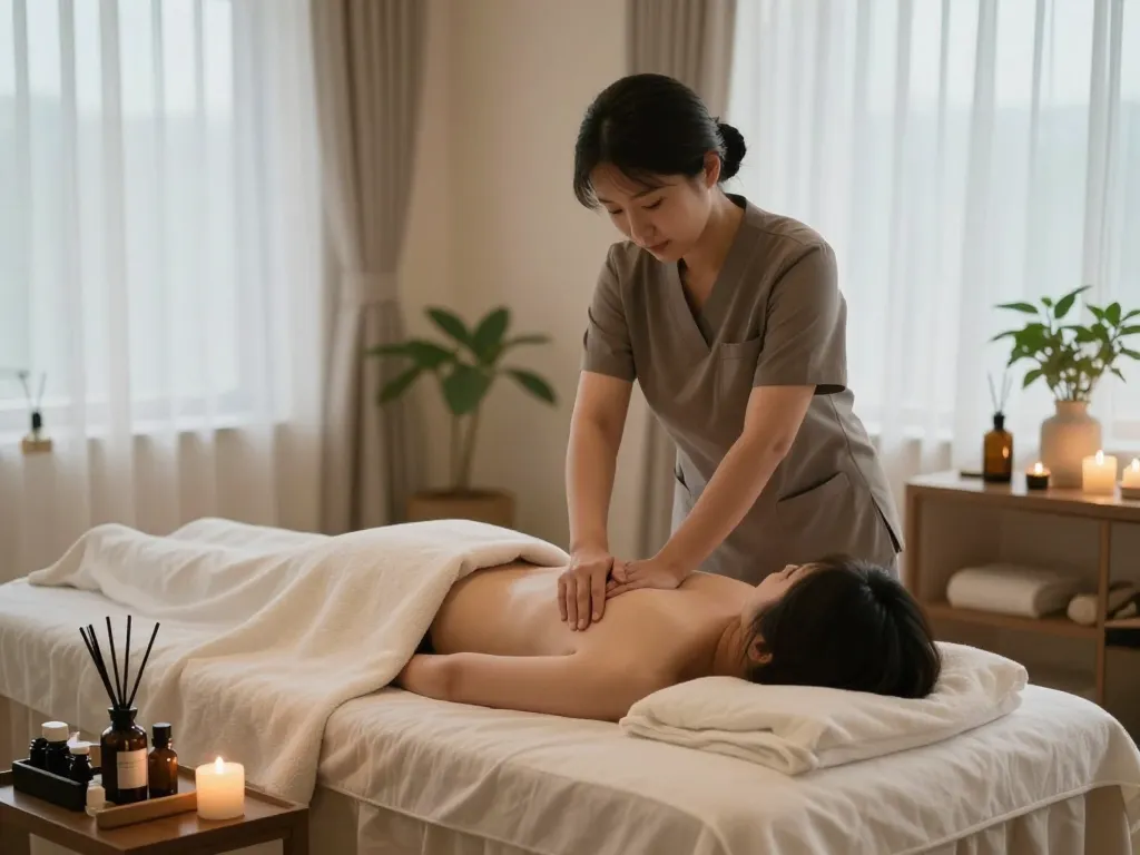 Experience a peaceful 강남스웨디시 massage in a tranquil spa atmosphere, featuring a professional therapist and relaxing decor.