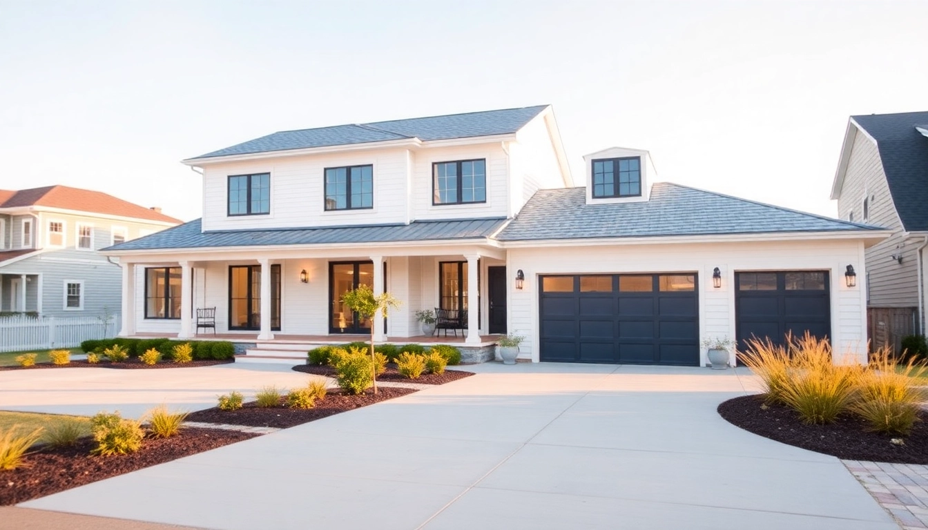 Cape Cod home addition with spacious attached garage surrounded by lush landscaping and inviting atmosphere.