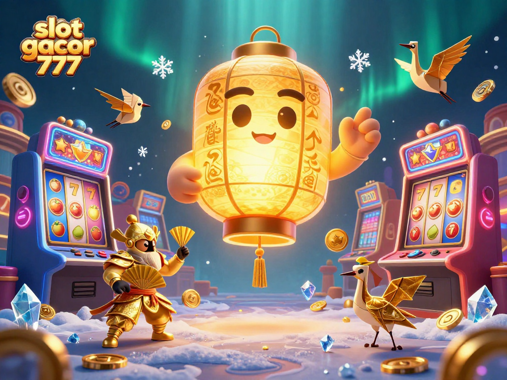 Engage in slot gacor 777 gaming action with vibrant characters and glowing slot machines in a colorful casino.