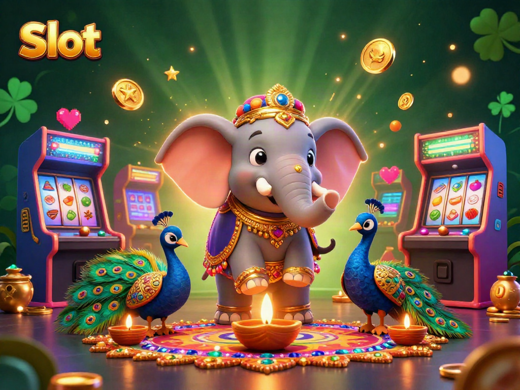 Engage in thrilling slot adventures with this vibrant illustration featuring captivating casino elements!