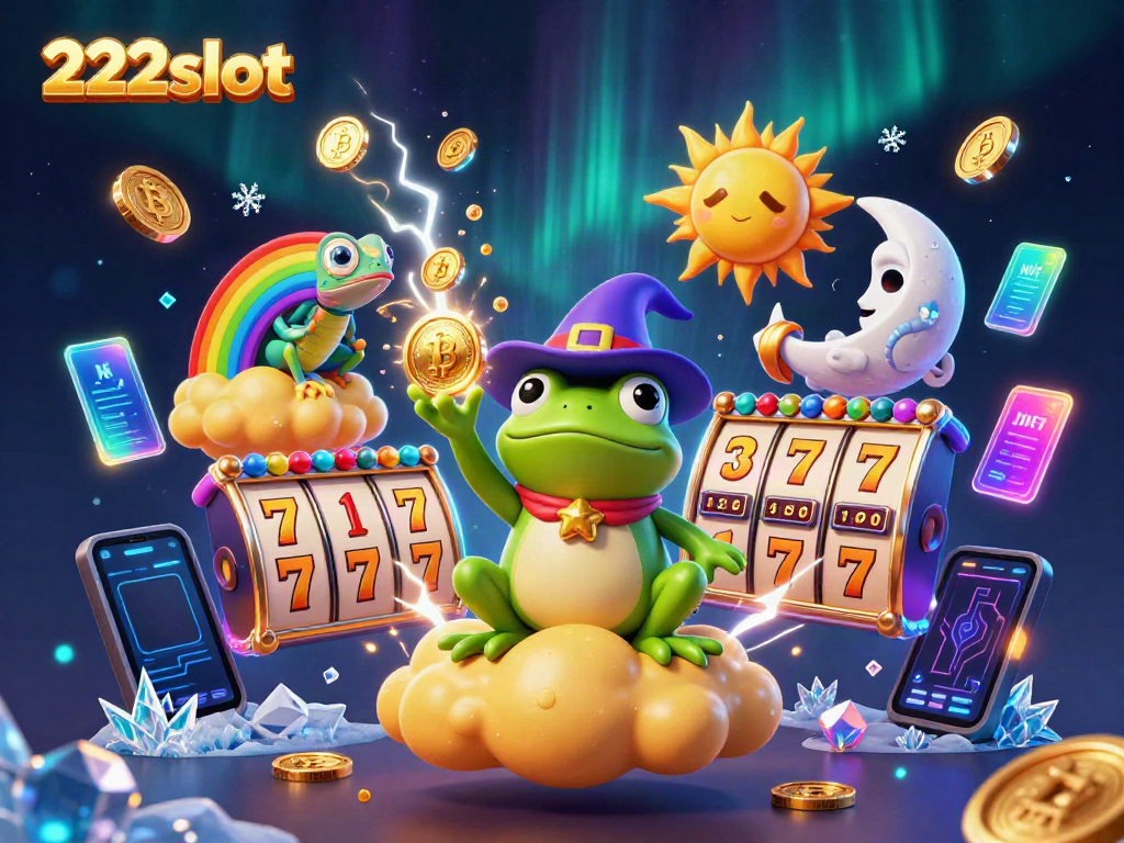 Mainkan slot dan menangkan koin emas di 222slot dengan ilustrasi ajaib penuh karakter.