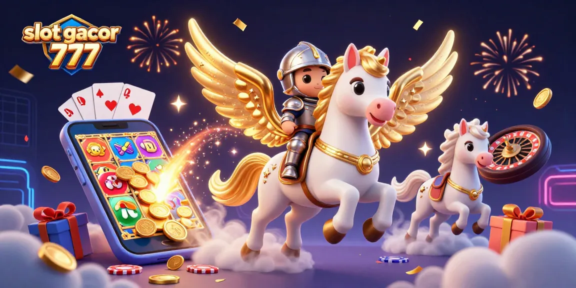 Menyusun strategi pada slot gacor 777 dengan simbol slot dan koin emas.