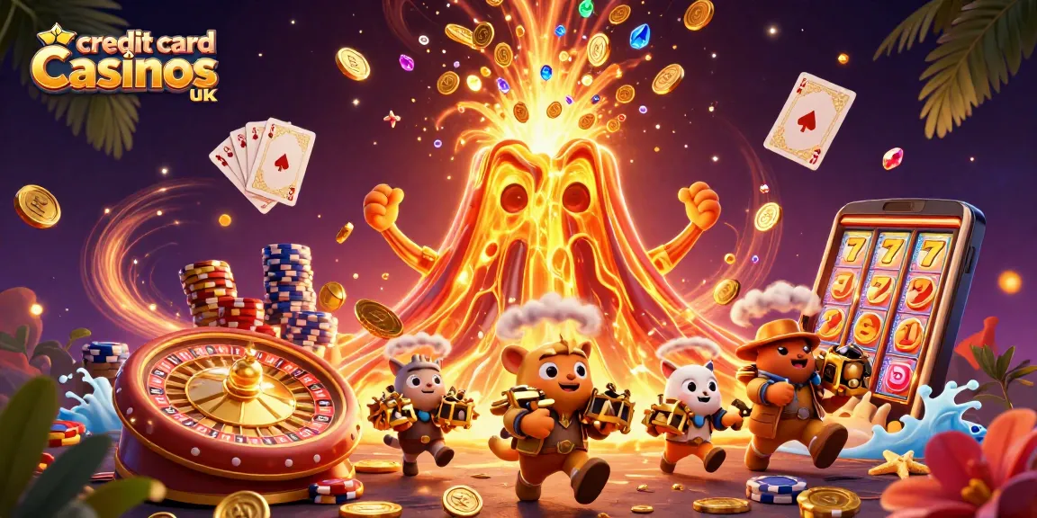 Experience thrilling gameplay at credit card casinos UK with vibrant treasure scenes and action-packed elements.