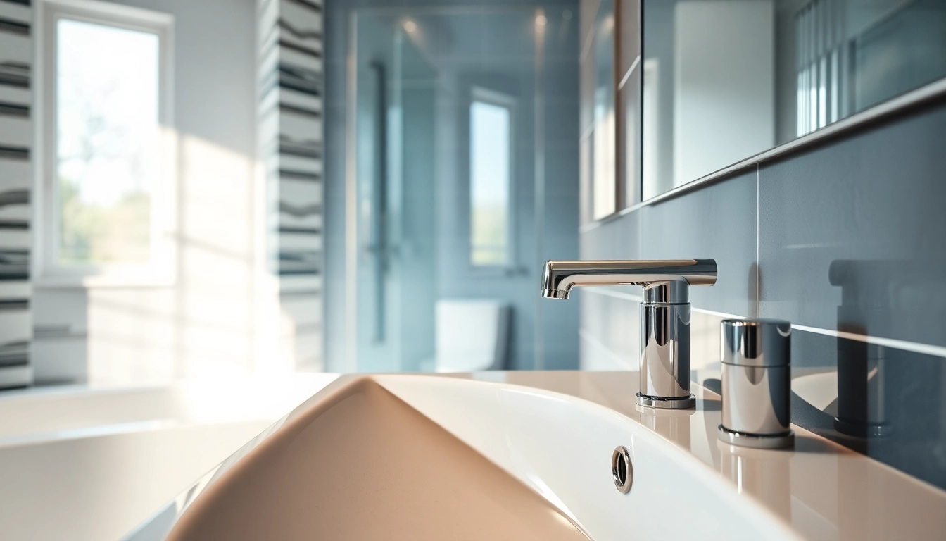 Bei sonni sanitär GmbH wird ein elegantes Badezimmer mit hochwertigen Installationen präsentiert.