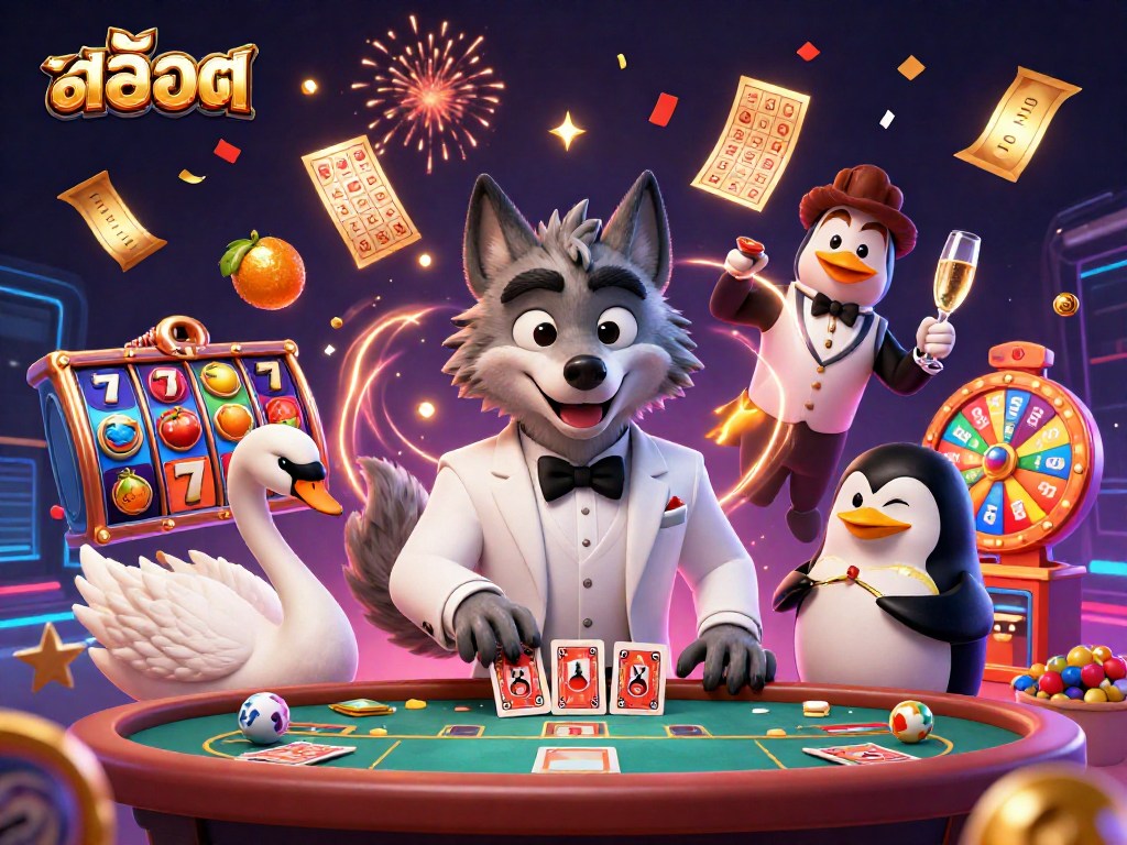 Immerse yourself in exciting สล็อต action with lucky 7s, vibrant slot reels, and engaging characters.