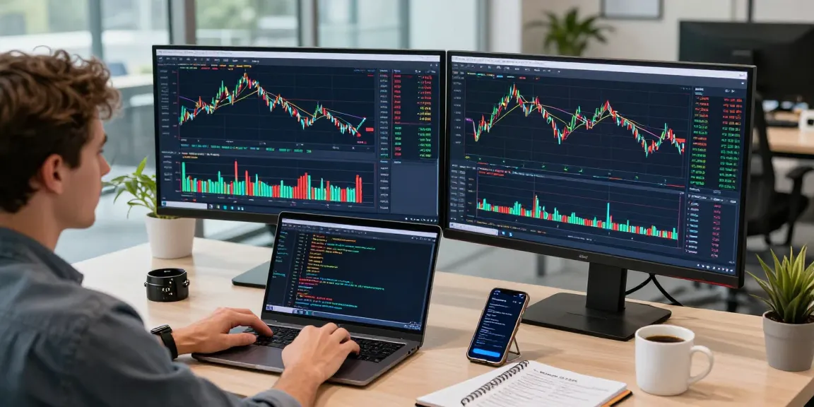 分析交易市场的专业工具，展示TradingView官网界面和技术指标