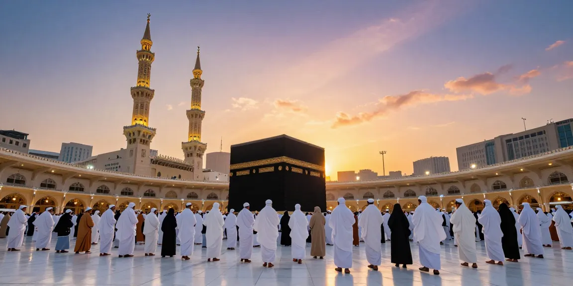 Inspiring scene of Umroh Full Ramadhan at Masjidil Haram, travel guide for spiritual journey.