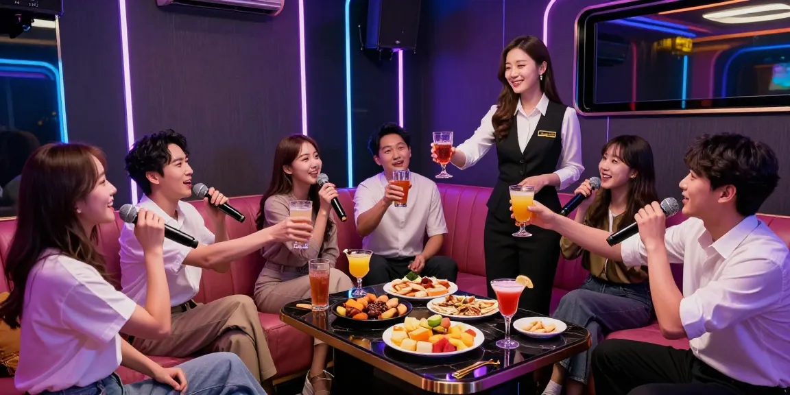 Experience vibrant nightlife at 인천쓰리노 with friends in a luxurious private karaoke room.