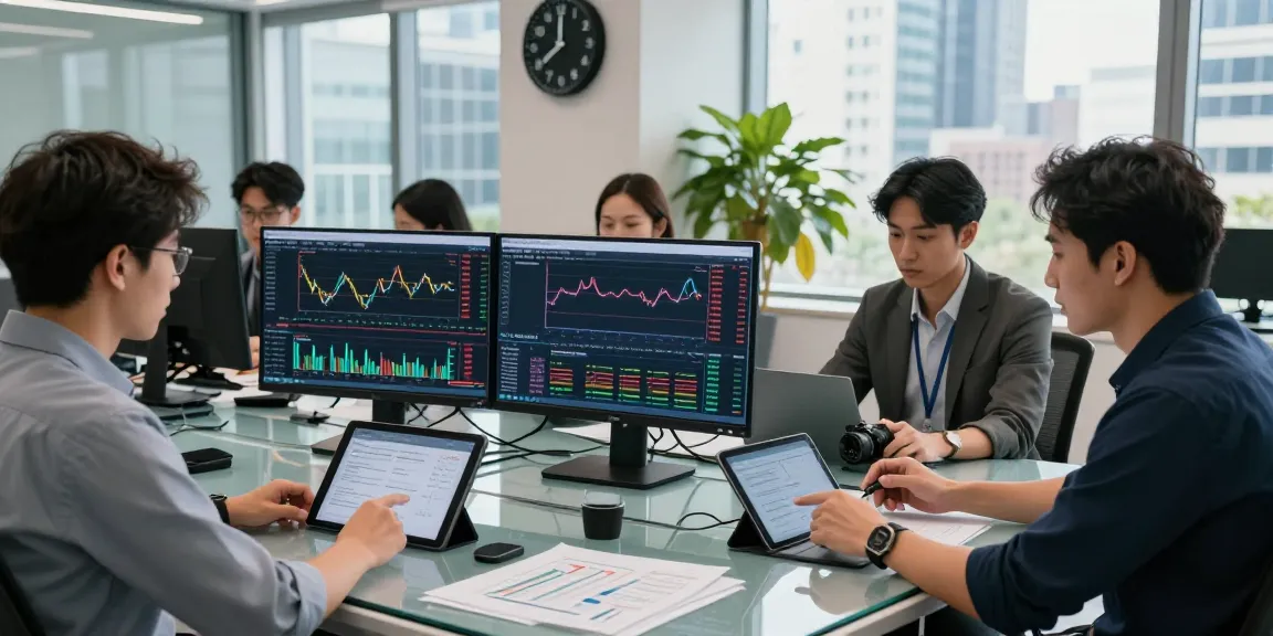 Dynamic trading environment with analysts using MetaTrader 5 for market analysis and collaboration.