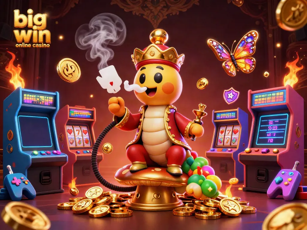 Experience big win online casino magic with 3D caterpillar master and vibrant gaming elements.