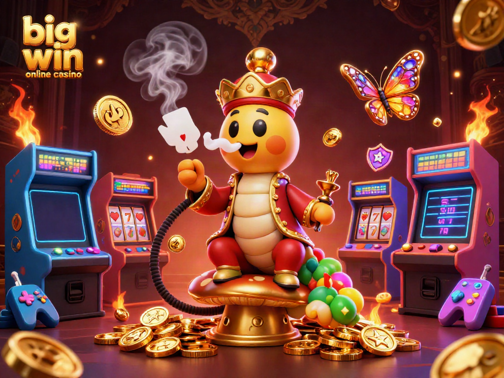 Experience big win online casino magic with 3D caterpillar master and vibrant gaming elements.