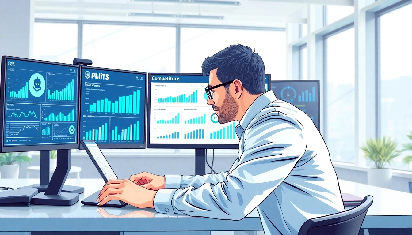 Analyzing AI for competitor analysis with data visualizations in a competitive business setting.