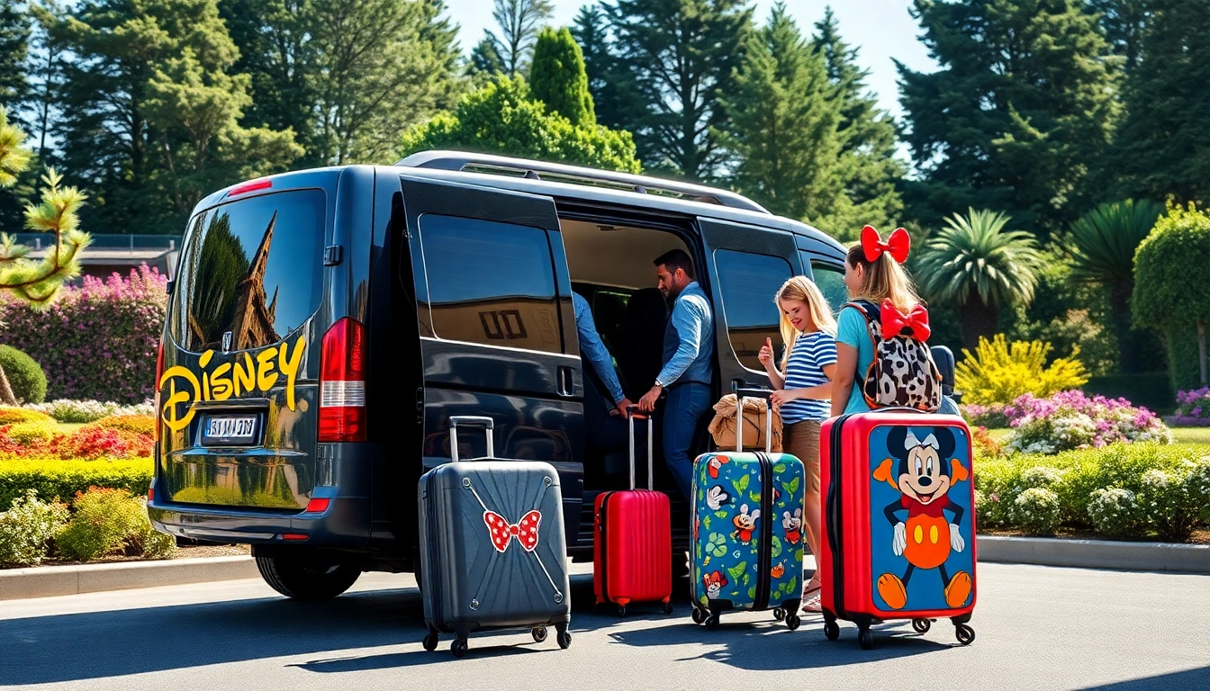 Beauvais Airport to Disney Transfer vehicle welcoming families to their Disney adventure.