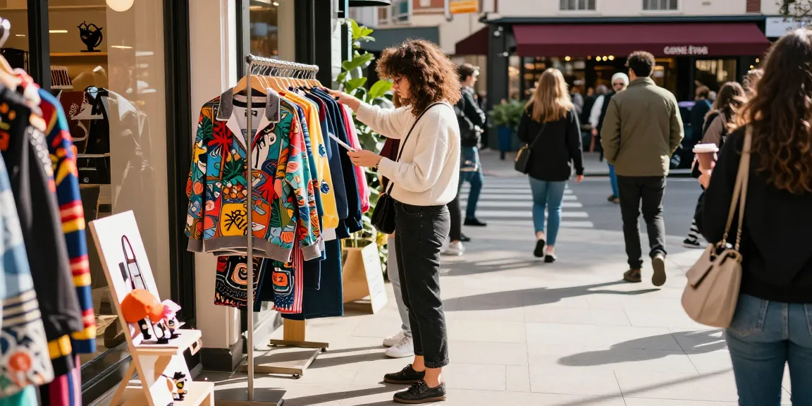 Fashionable person exploring stylish replica clothing at https://shs-dome5.com/ in urban setting.