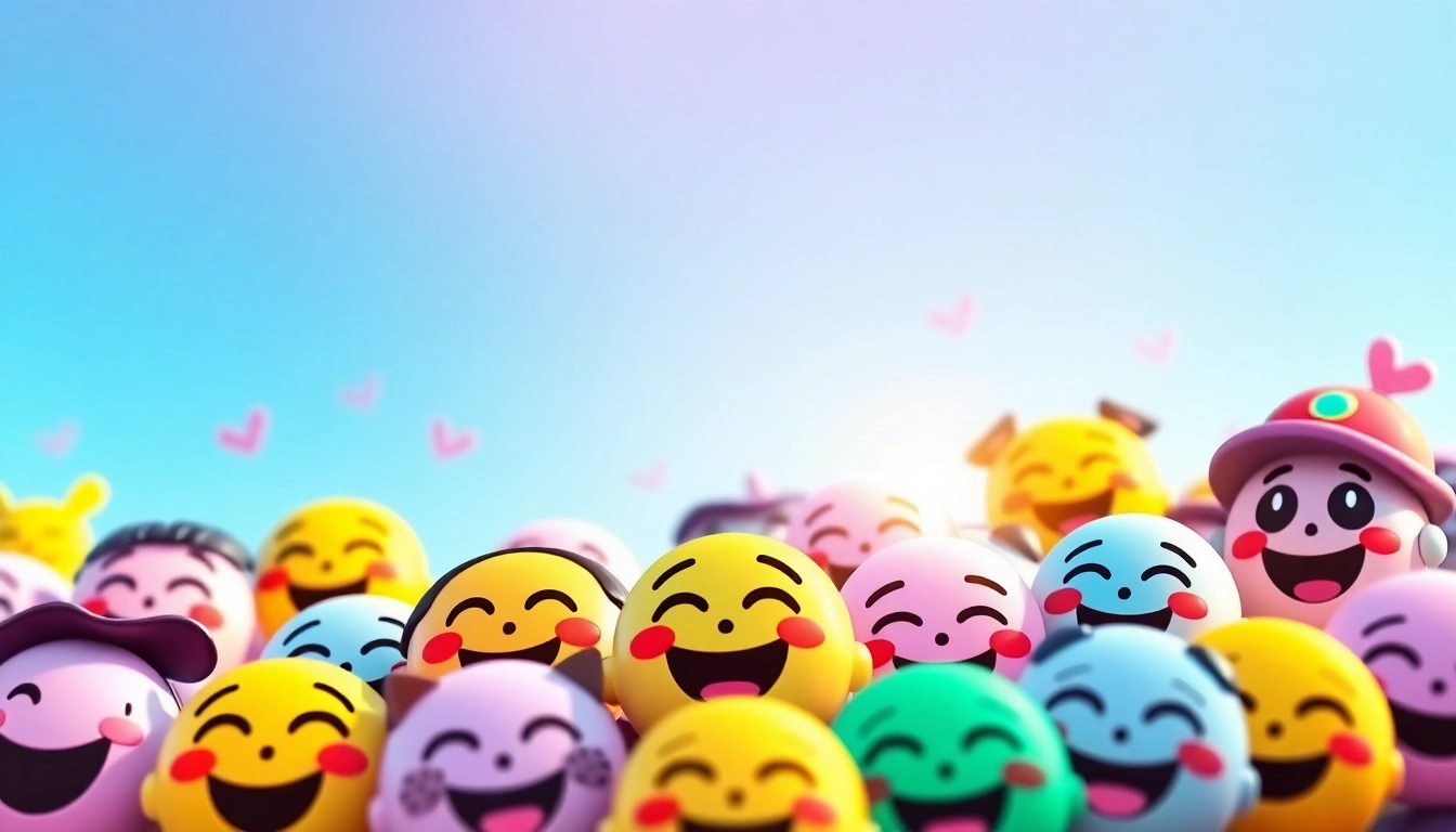 Creative display of TikTok emojis showcasing vibrant colors and playful elements.