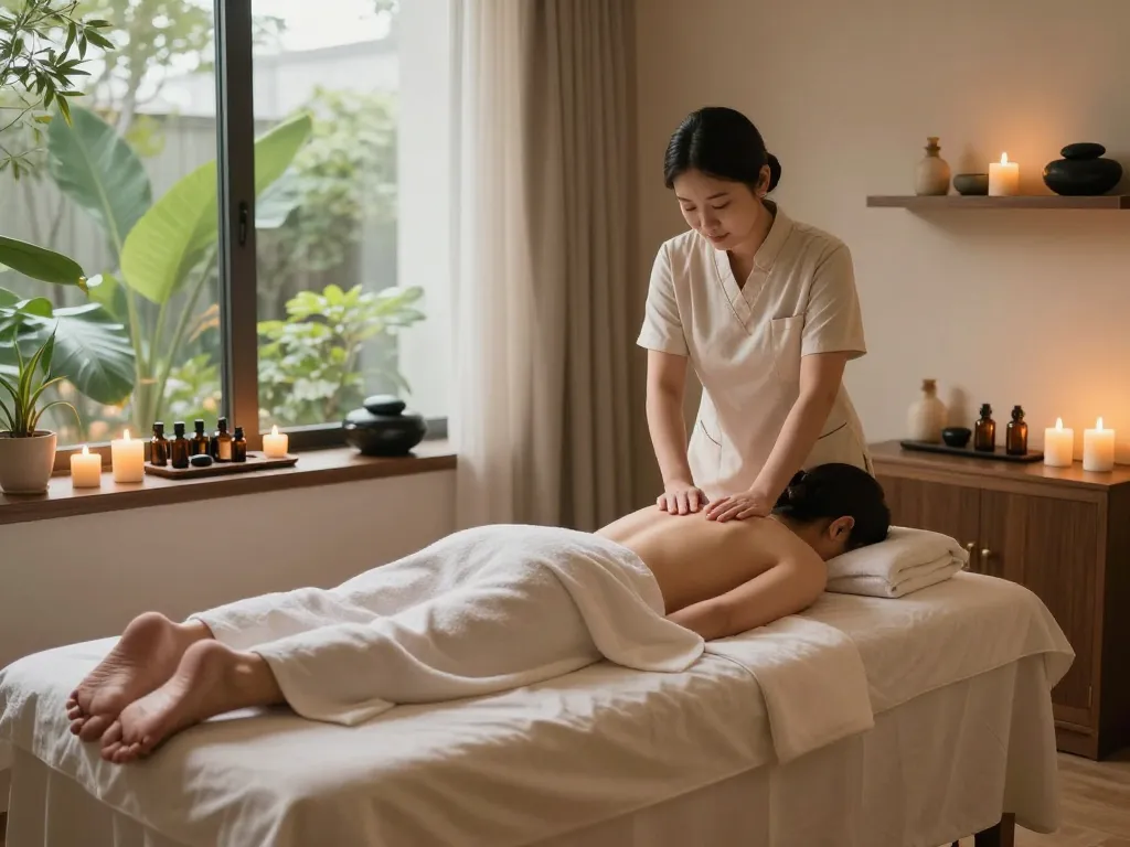 Experience the tranquility of 잠실스웨디시 with a relaxing massage in a serene spa environment.