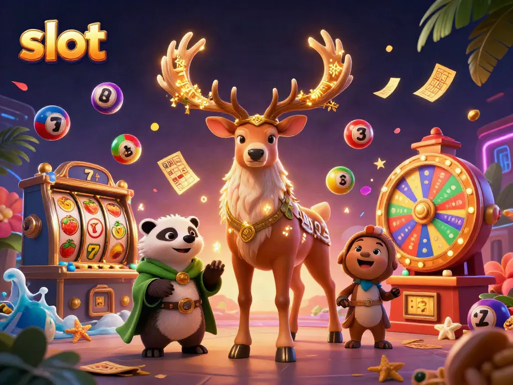 Mainkan slot dengan simbol keberuntungan di tengah pemandangan fantastis.