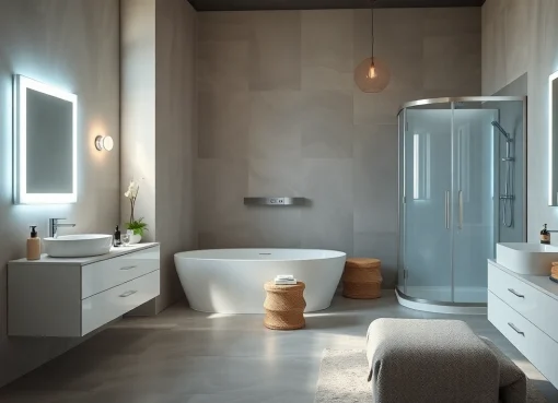 Améliorez votre salle de bain avec des produits modernes Sirhona France comme un miroir LED.