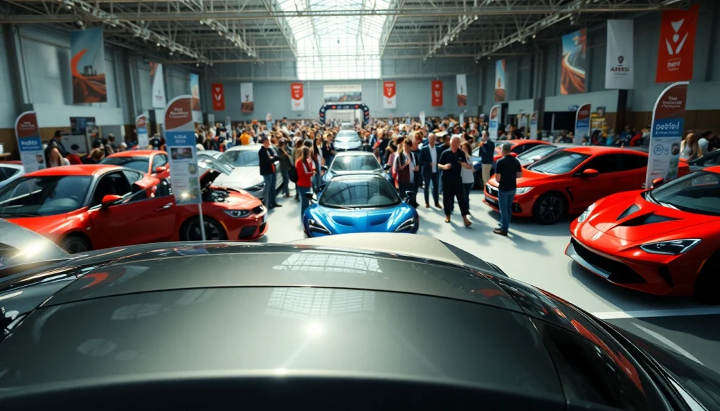 Visitors admiring vehicles at the Auto Cars Show, showcasing excitement and modern designs.