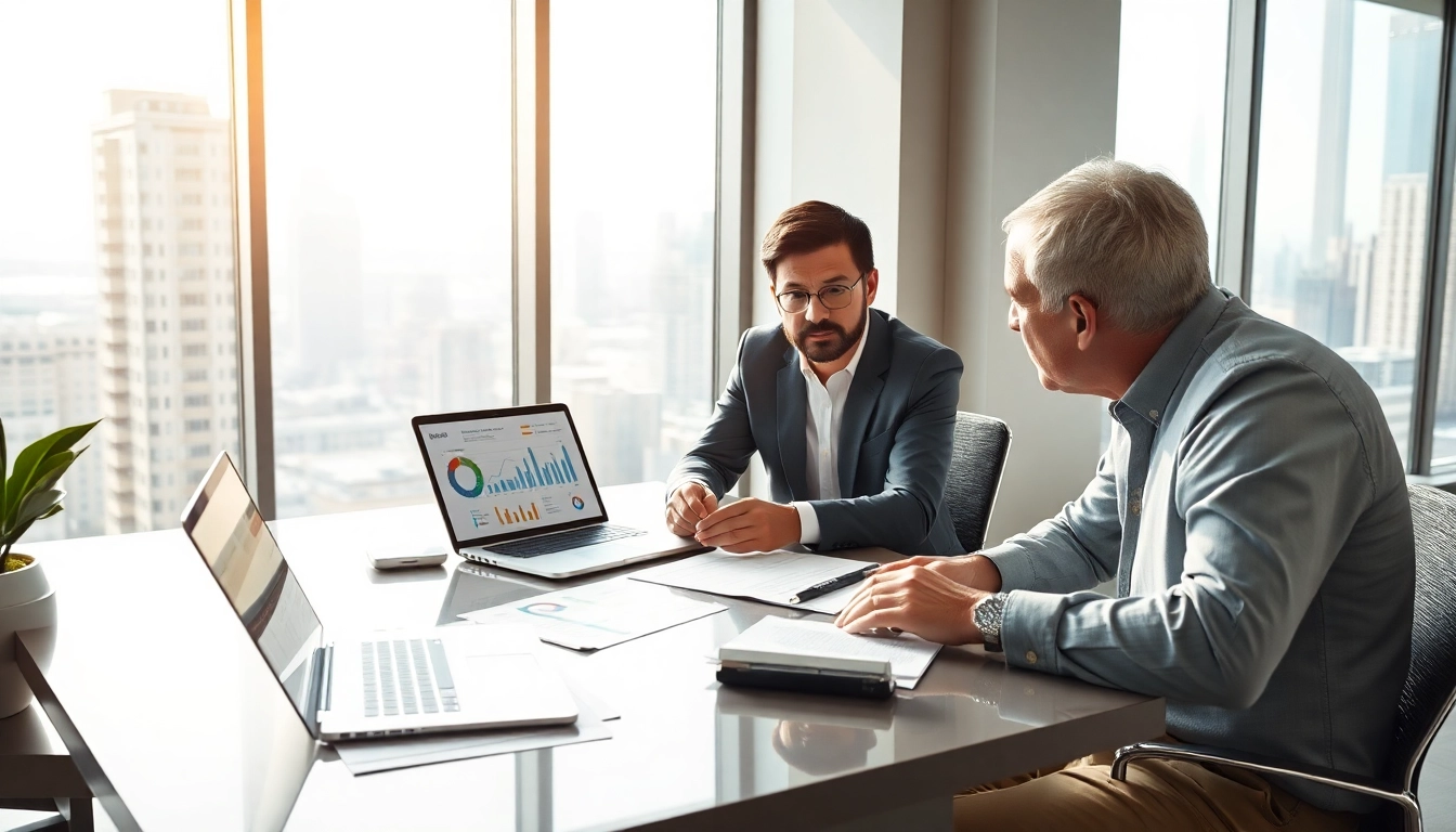 카드 한도 현금화에 대한 전략을 상담하는 전문가와 고객을 나타냅니다.