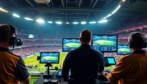 해외축구중계를 생중계하는 축구 경기 현장의 흥미진진한 분위기