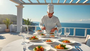 Experience gourmet meals prepared by a Sint Maarten private chef on a stunning villa terrace.