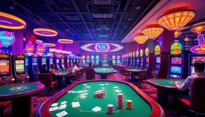 KJC AC 3 immersive casino experience with thrilling tables, dice, and slot machines.