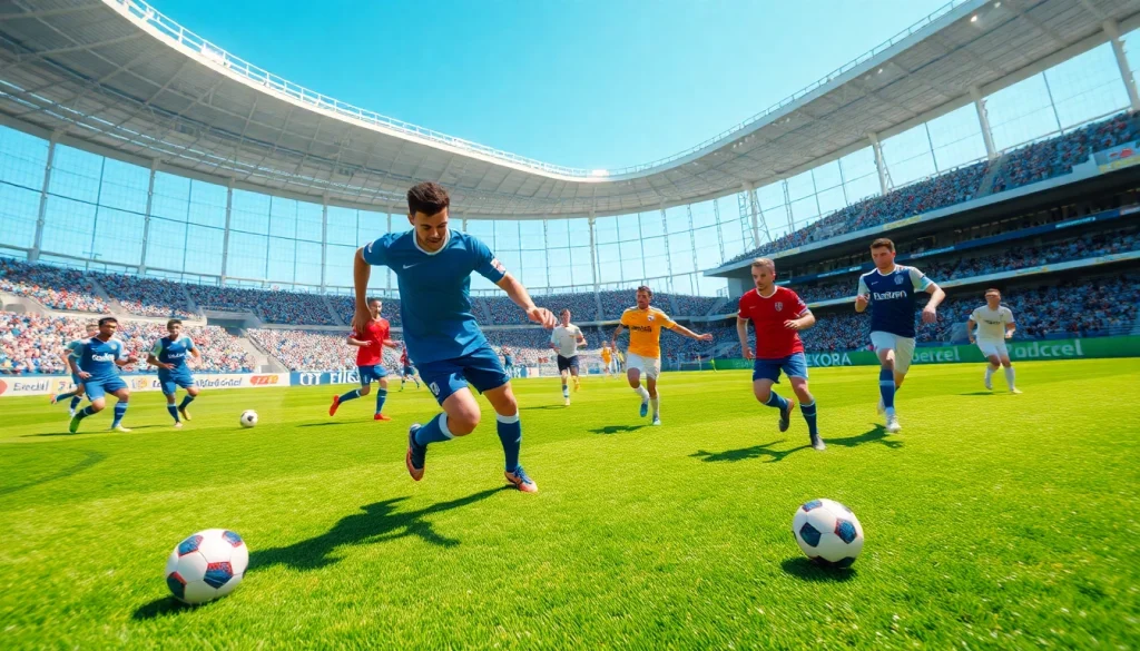 해외축구중계로 프로 축구 경기의 강렬한 순간을 포착한 장면입니다.