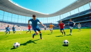 해외축구중계로 프로 축구 경기의 강렬한 순간을 포착한 장면입니다.