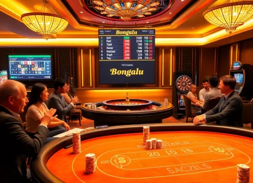 Bongdalu enhances your betting experience with live scores at a vibrant casino table.