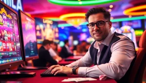 Menggambarkan pemain di Istana777 Situs saat bermain dengan antusias dan keberuntungan.