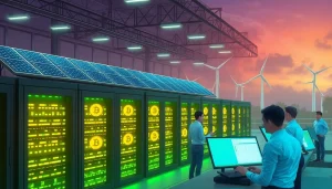 Innovative bitcoin cloud mining facility powered by renewable energy.