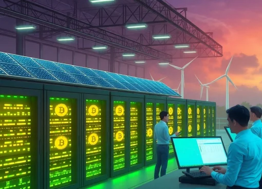 Innovative bitcoin cloud mining facility powered by renewable energy.