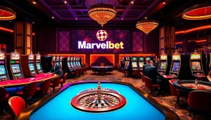 Engage with the dynamic gambling scene featuring Marvelbet's vibrant casino tables and exciting games.