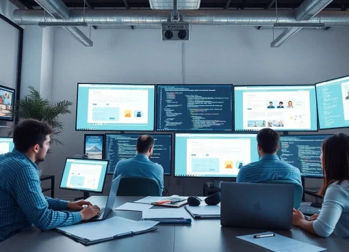 Custom website design services showcasing professional collaboration and innovation in web development.